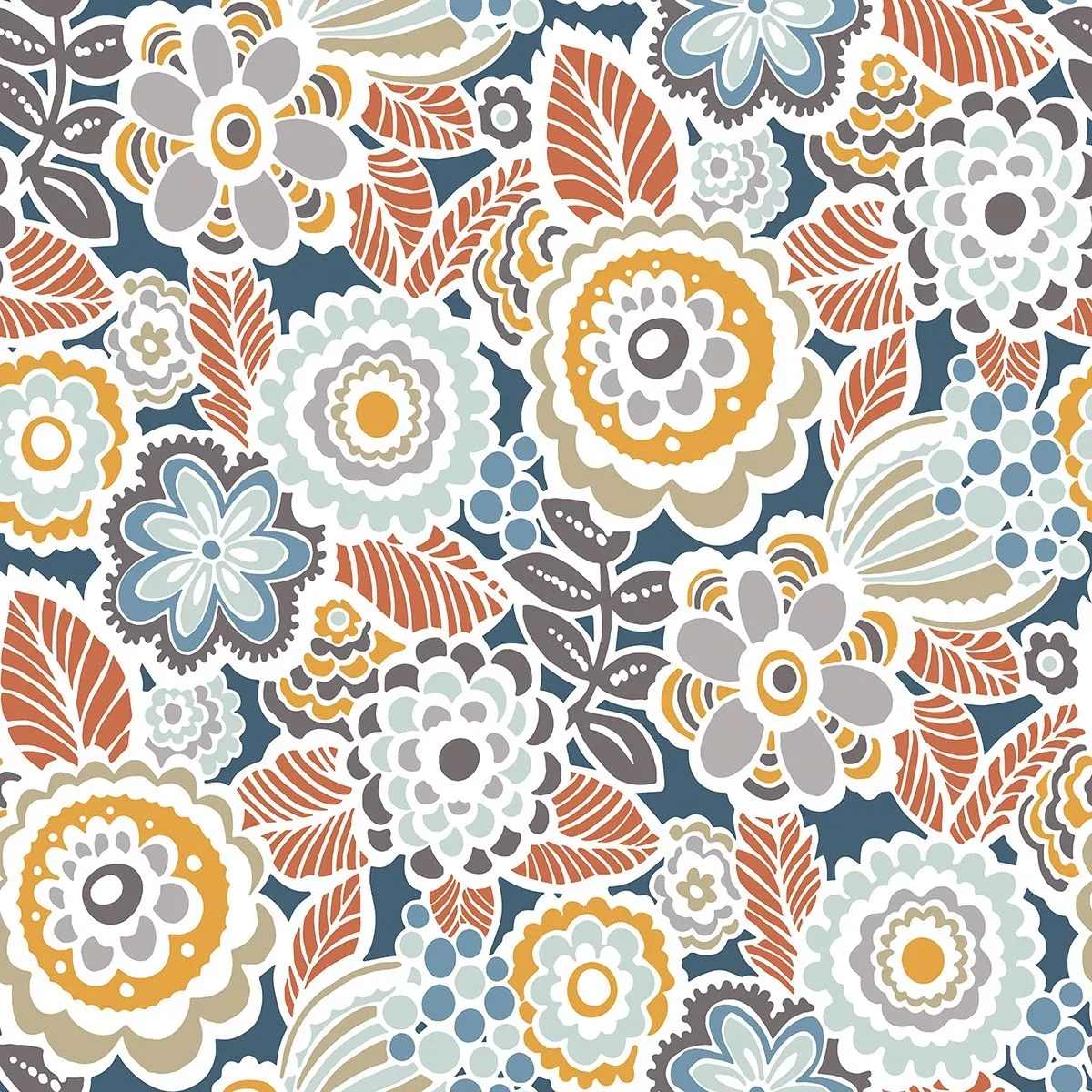 2903-25866 | Lucy Navy Floral Wallpaper