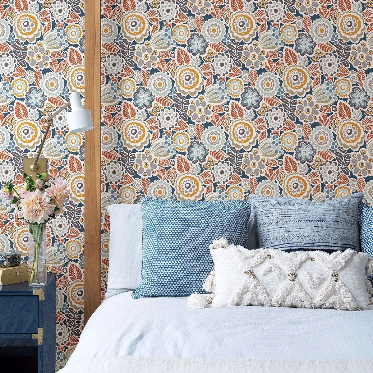 A-Street Prints Lucy Navy Floral Wallpaper | Wallpaper Twins A-Street Prints Lucy Navy Floral Wallpaper - SKU 2903-25866