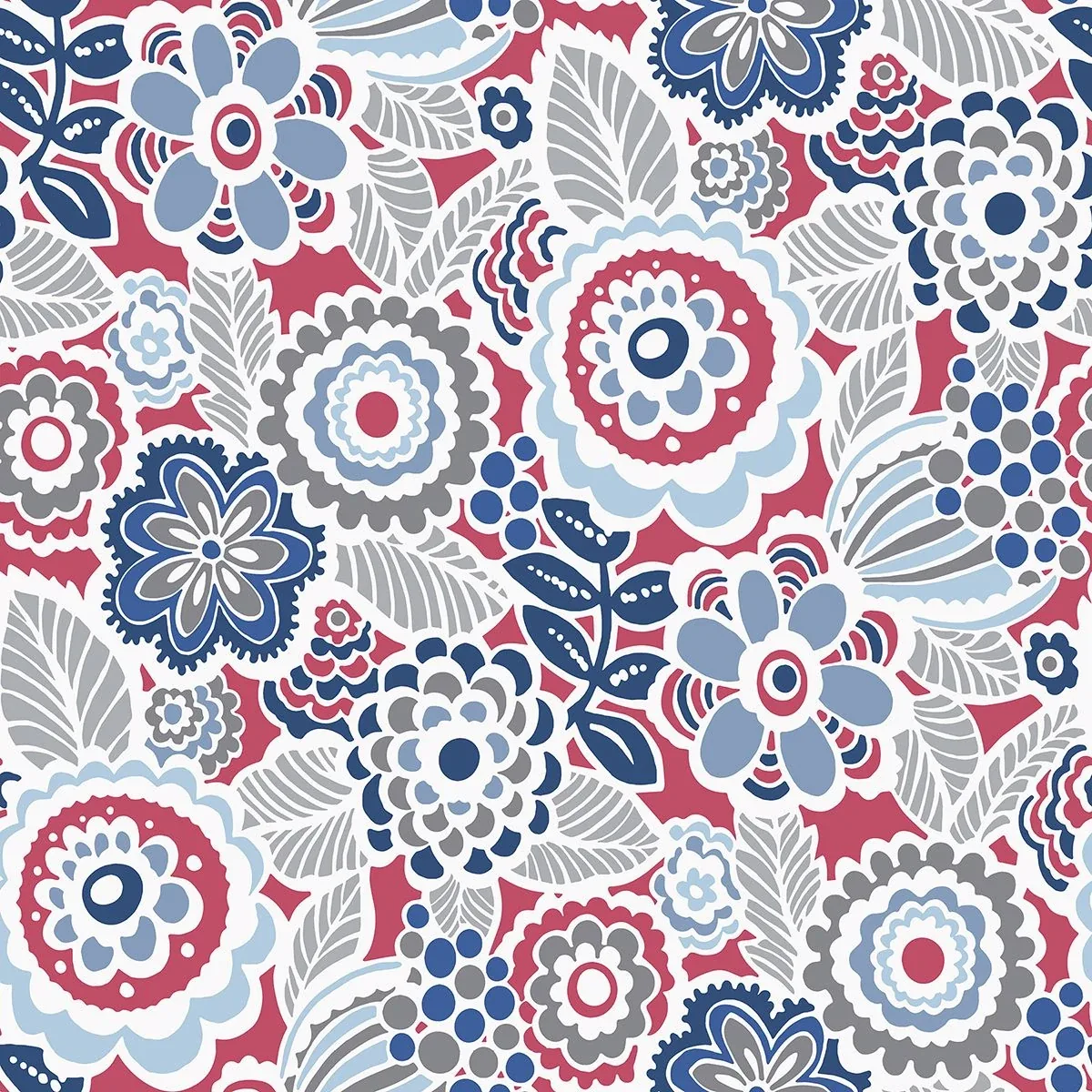 A-Street Prints Lucy Red Floral Wallpaper - SKU 2903-25868