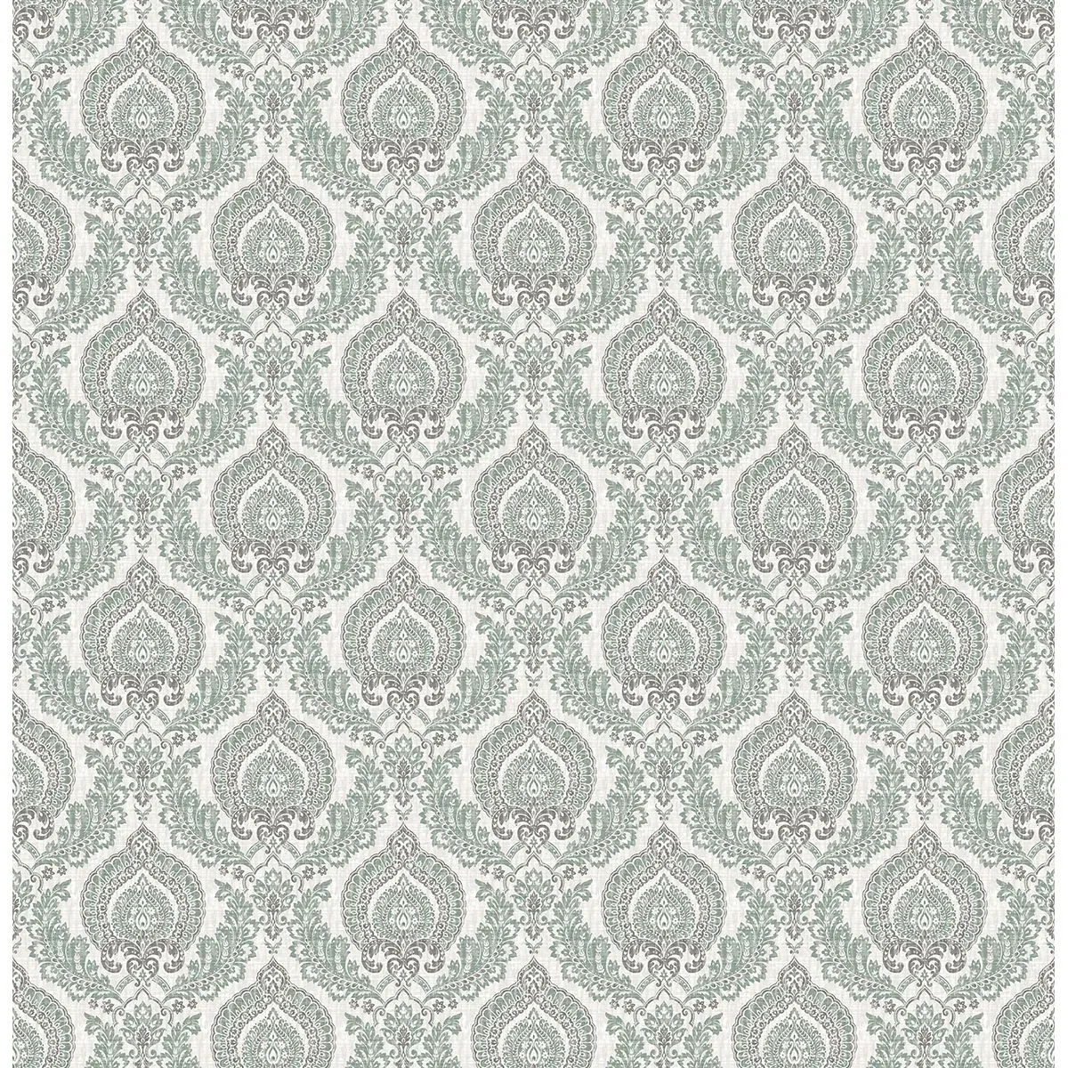 2657-22229 | Lulu Dark Green Damask Wallpaper