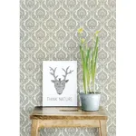 A-Street Prints Lulu Dark Green Damask Wallpaper - SKU 2657-22229