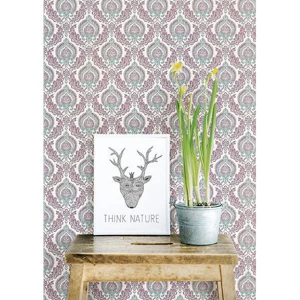A-Street Prints Lulu Plum Damask Wallpaper | Wallpaper Twins A-Street Prints Lulu Plum Damask Wallpaper - SKU 2657-22231