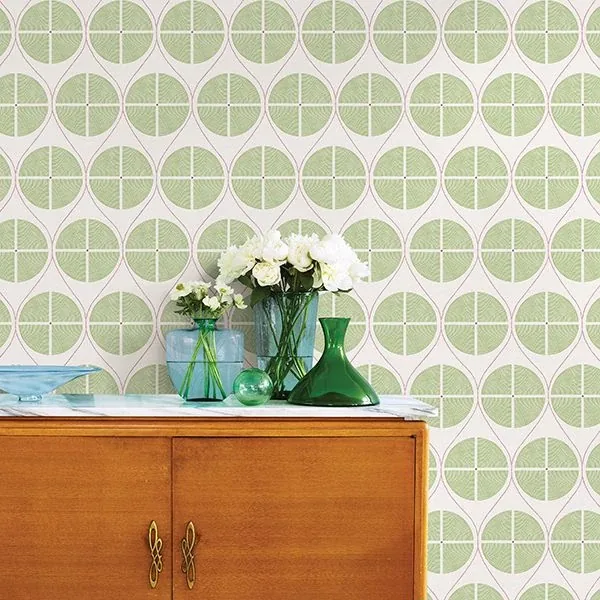 A-Street Prints Luminary Green Ogee Wallpaper - SKU 2901-25426