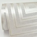 A-Street Prints Luminous Platinum Beaded Geometric Wallpaper | Wallpaper Twins A-Street Prints Luminous Platinum Beaded Geometric Wallpaper - SKU 2763-87316
