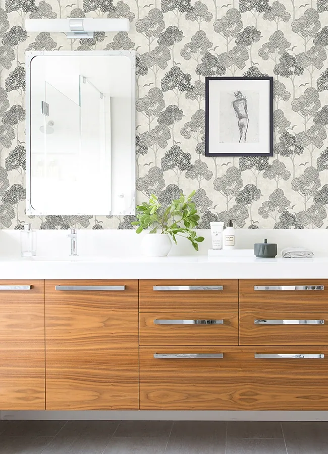 A-Street Prints Lykke Black Textured Tree Wallpaper | Wallpaper Twins A-Street Prints Lykke Black Textured Tree Wallpaper - SKU 4066-26541