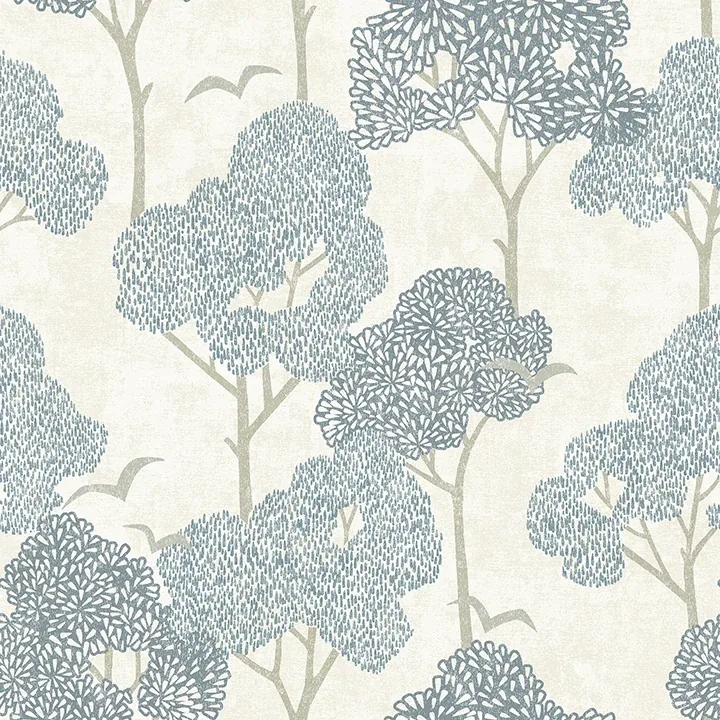 4066-26540 | Lykke Blue Textured Tree Wallpaper
