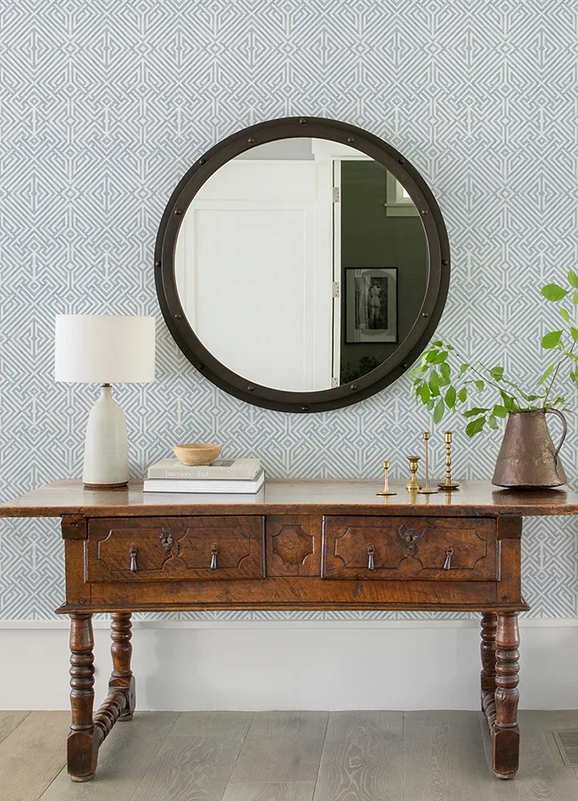 A-Street Prints Lyon Blue Geometric Key Wallpaper - SKU 4120-26847