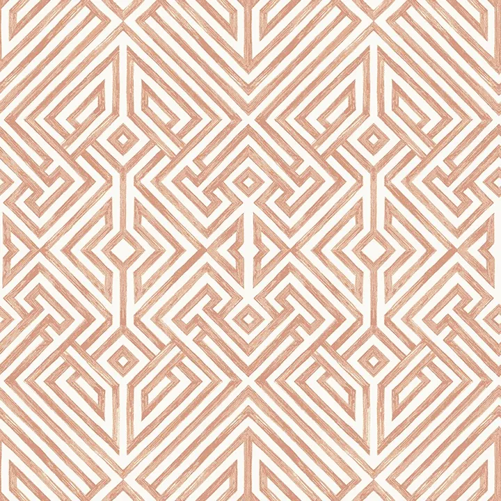 4120-26848 | Lyon Coral Geometric Key Wallpaper