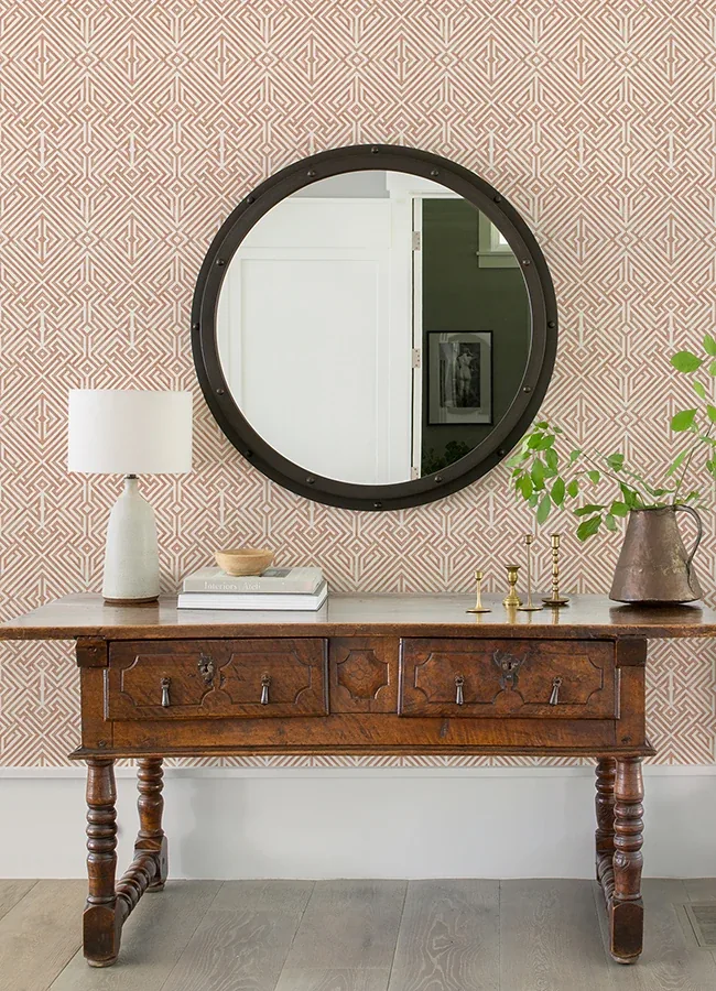 A-Street Prints Lyon Coral Geometric Key Wallpaper - SKU 4120-26848