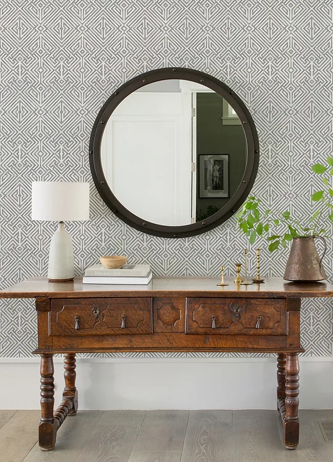 A-Street Prints Lyon Grey Geometric Key Wallpaper - SKU 4120-26854