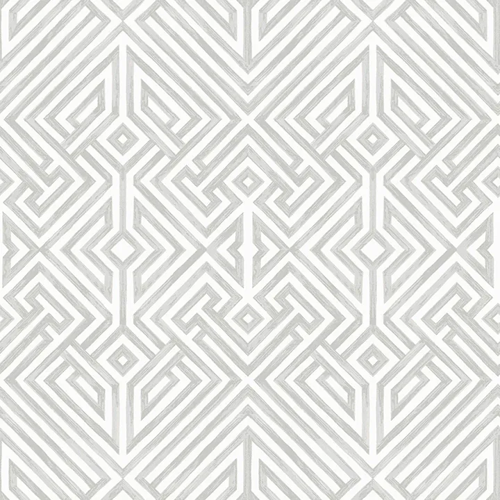 A-Street Prints Lyon Silver Geometric Key Wallpaper - SKU 4120-26849