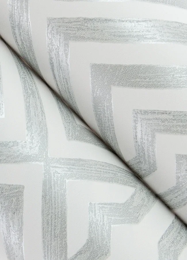 A-Street Prints Lyon Silver Geometric Key Wallpaper - SKU 4120-26849
