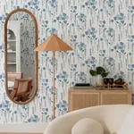 A-Street Prints Mabel Blue Floral Field Wallpaper - SKU 4135-27274