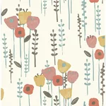 A-Street Prints Mabel Coral Floral Field Wallpaper - SKU 4135-27278