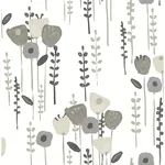 A-Street Prints Mabel Grey Floral Field Wallpaper - SKU 4135-27277