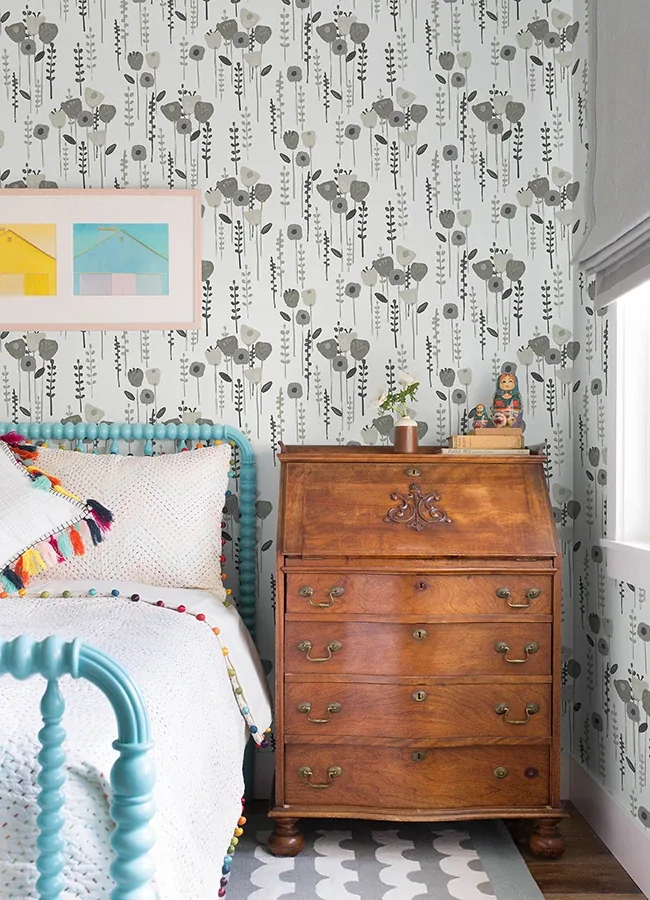 A-Street Prints Mabel Grey Floral Field Wallpaper - SKU 4135-27277