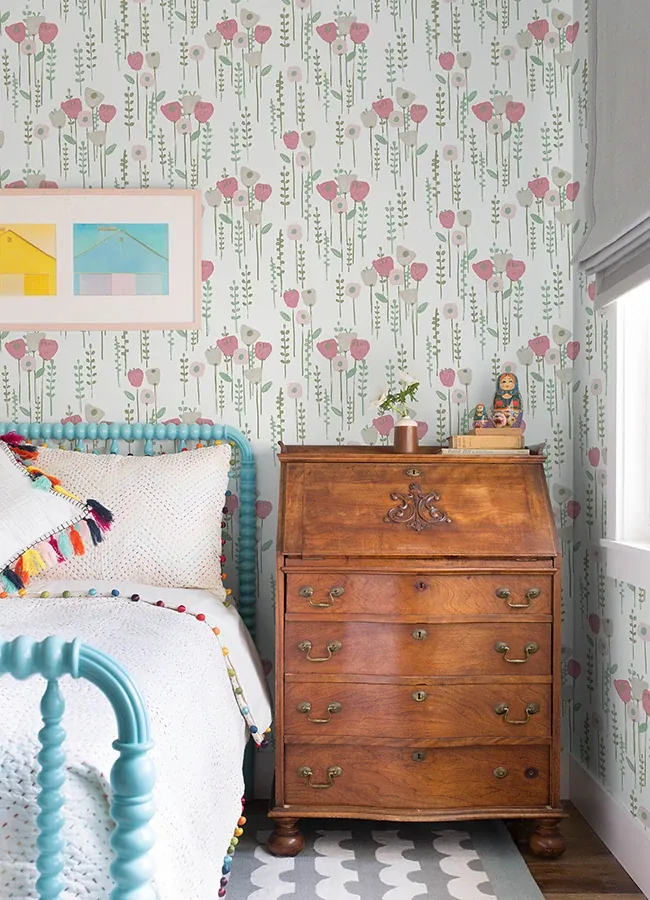 A-Street Prints Mabel Pink Floral Field Wallpaper - SKU 4135-27275