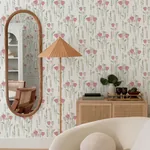 A-Street Prints Mabel Pink Floral Field Wallpaper - SKU 4135-27275