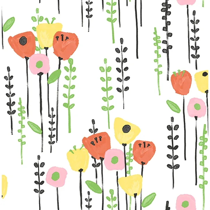 A-Street Prints Mabel Yellow Floral Field Wallpaper - SKU 4135-27276
