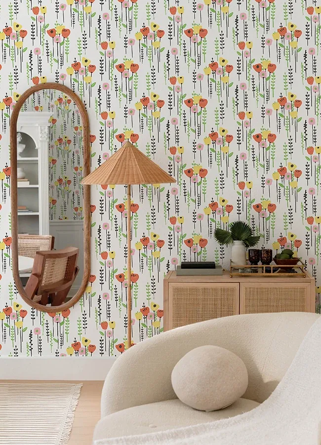 A-Street Prints Mabel Yellow Floral Field Wallpaper | Wallpaper Twins A-Street Prints Mabel Yellow Floral Field Wallpaper - SKU 4135-27276