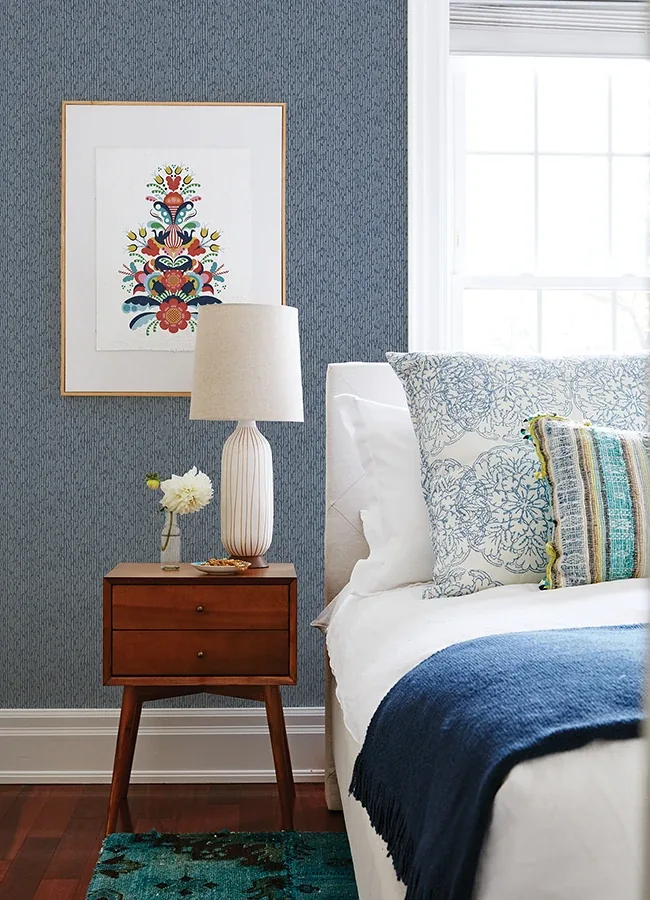A-Street Prints Mackintosh Indigo Textural Wallpaper - SKU 4046-26127
