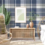 A-Street Prints Madaket Indigo Plaid Wallpaper | Wallpaper Twins A-Street Prints Madaket Indigo Plaid Wallpaper - SKU 2927-81102