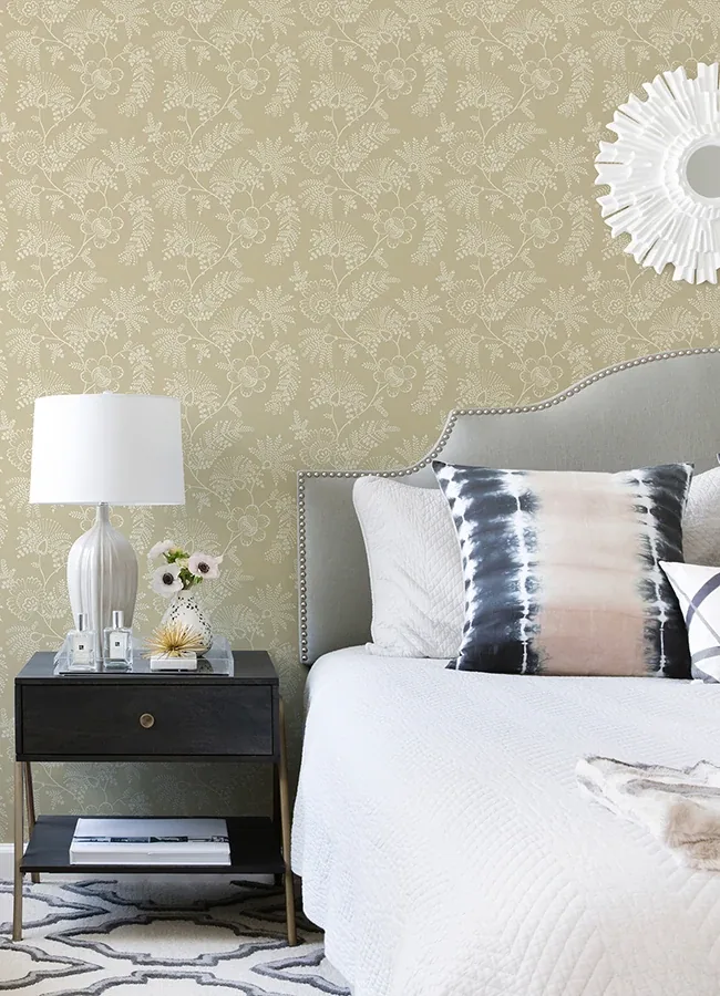 A-Street Prints Maeve Butter Jacobean Trail Wallpaper - SKU 4120-26825