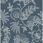 A-Street Prints Maeve Dark Blue Jacobean Trail Wallpaper | Wallpaper Twins A-Street Prints Maeve Dark Blue Jacobean Trail Wallpaper - SKU 4120-26822