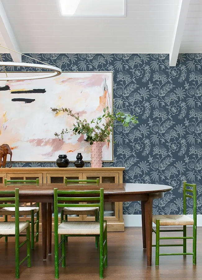 A-Street Prints Maeve Dark Blue Jacobean Trail Wallpaper | Wallpaper Twins A-Street Prints Maeve Dark Blue Jacobean Trail Wallpaper - SKU 4120-26822