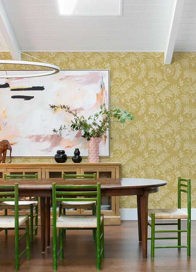 A-Street Prints Maeve Mustard Jacobean Trail Wallpaper | Wallpaper Twins A-Street Prints Maeve Mustard Jacobean Trail Wallpaper - SKU 4120-26826