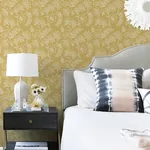 A-Street Prints Maeve Mustard Jacobean Trail Wallpaper | Wallpaper Twins A-Street Prints Maeve Mustard Jacobean Trail Wallpaper - SKU 4120-26826