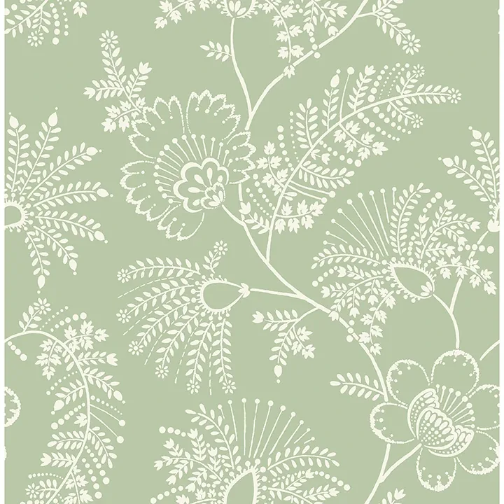 4120-26823 | Maeve Sage Jacobean Trail Wallpaper