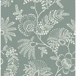A-Street Prints Maeve Sea Green Jacobean Trail Wallpaper - SKU 4120-26824