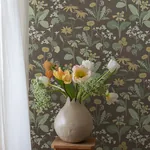 A-Street Prints Magdalena Charcoal Dandelion Wallpaper - SKU 4080-92133