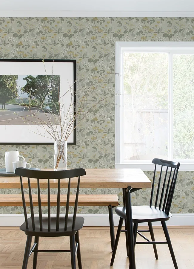 A-Street Prints Magdalena Light Green Dandelion Wallpaper - SKU 4080-92134