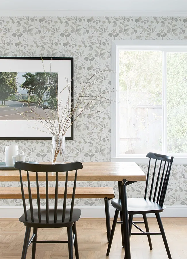 A-Street Prints Magdalena Light Grey Dandelion Wallpaper | Wallpaper Twins A-Street Prints Magdalena Light Grey Dandelion Wallpaper - SKU 4080-92136