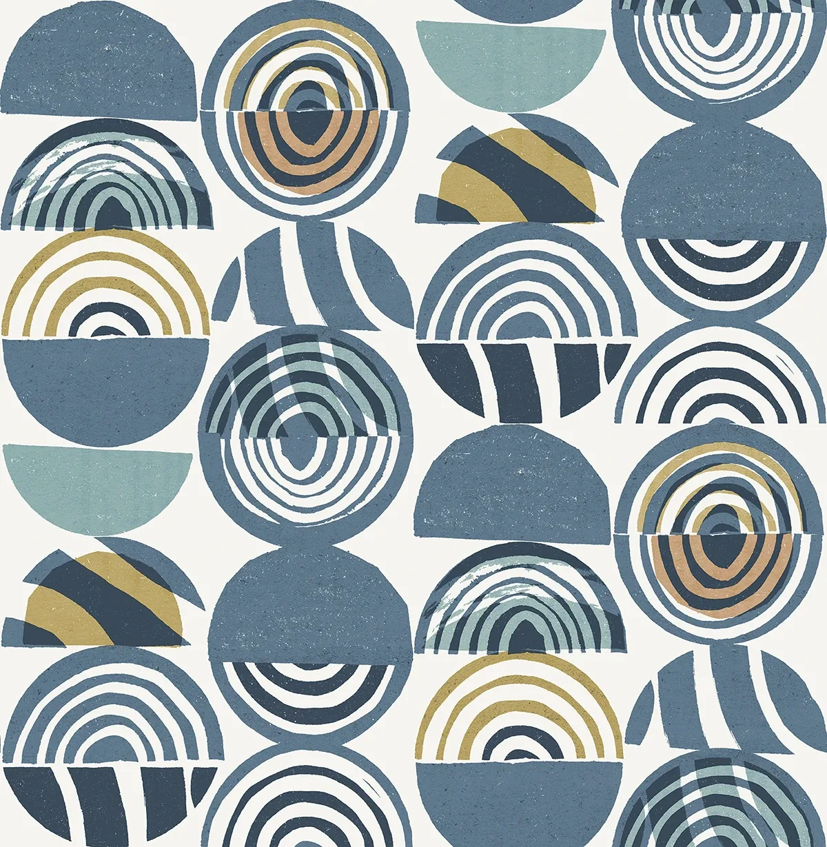 A-Street Prints Mage Blue Mod Geometric Wallpaper - SKU 4014-26446