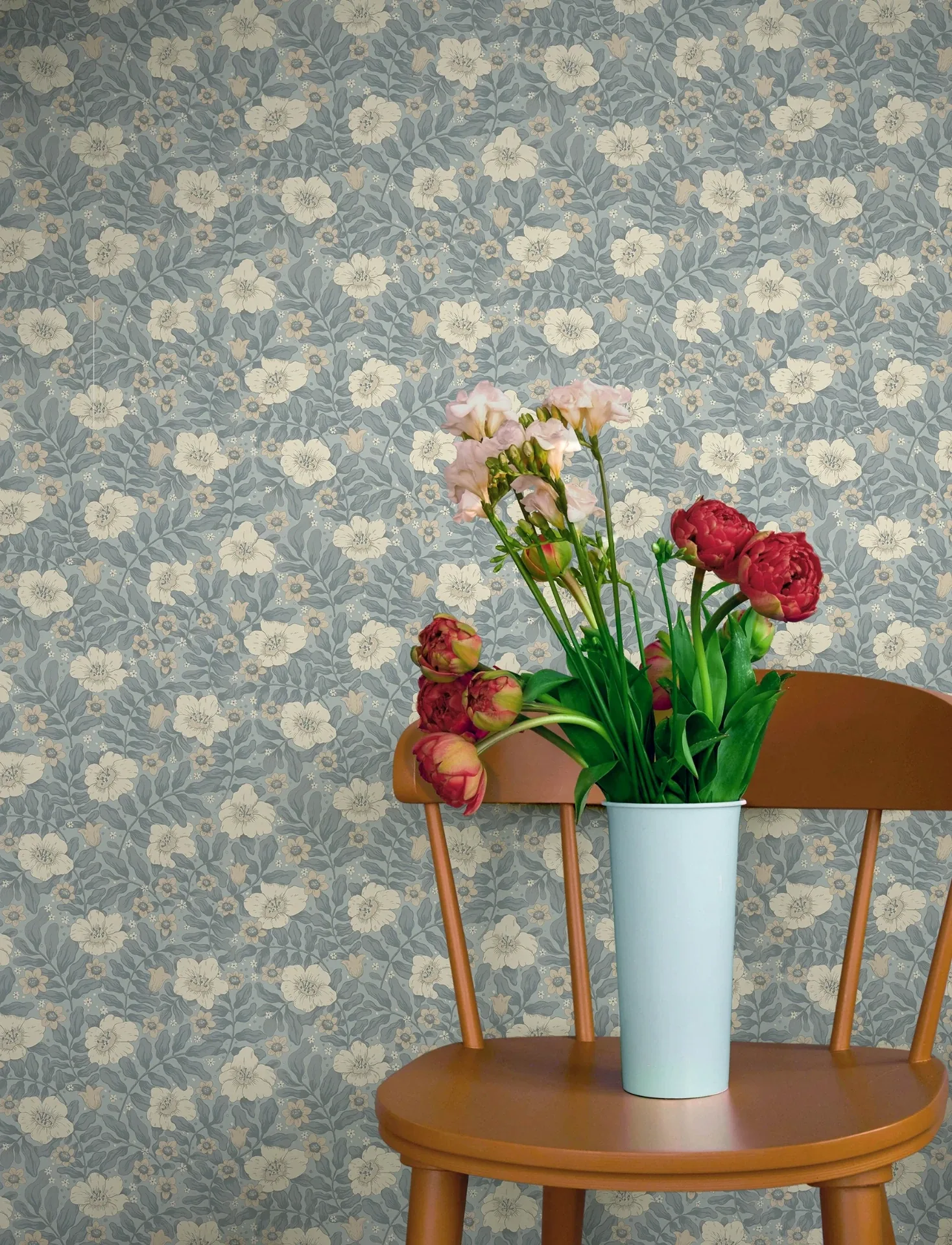 A-Street Prints Maggan Blue Floral Trail Wallpaper - SKU 4201-48023