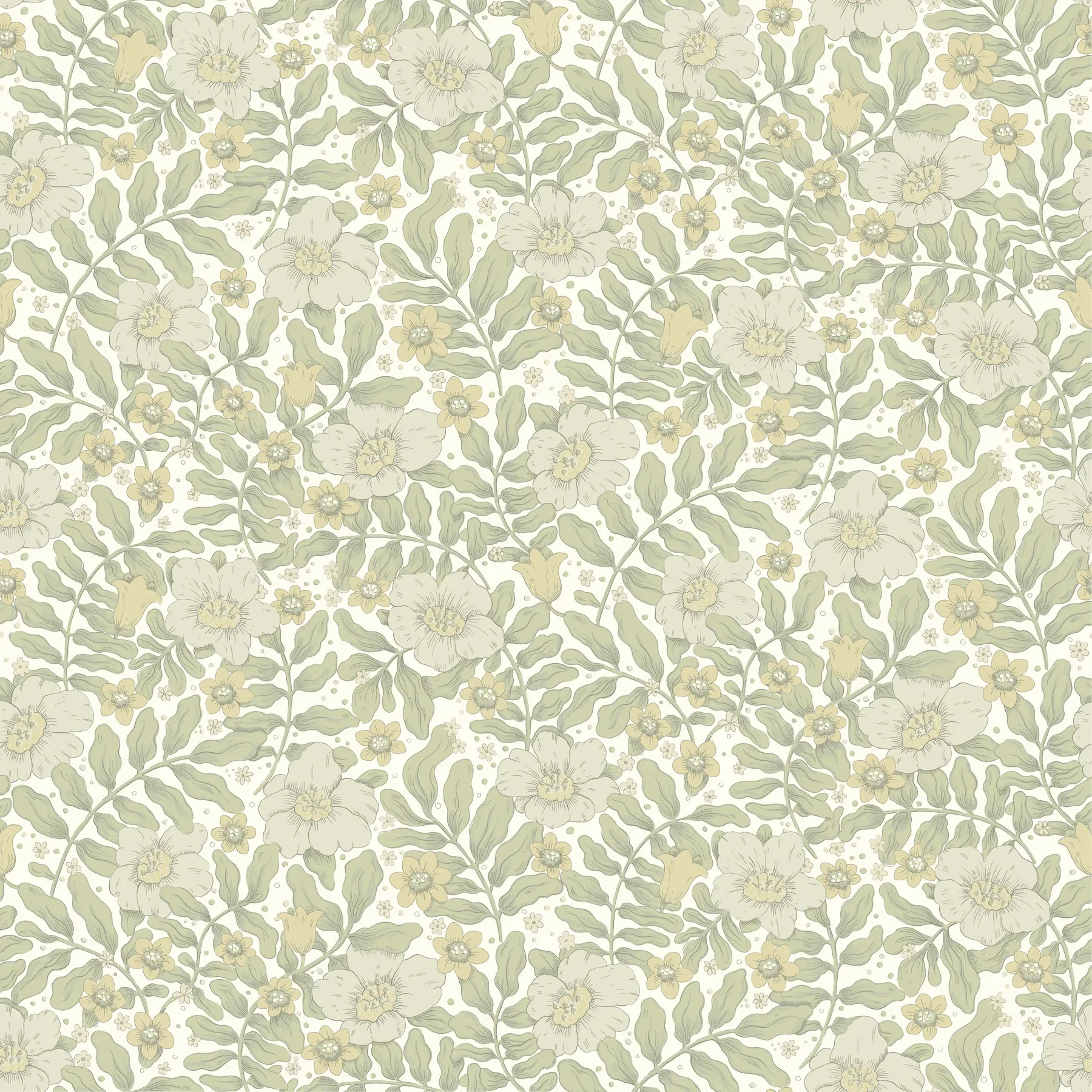 4201-48019 | Maggan Sage Floral Trail Wallpaper
