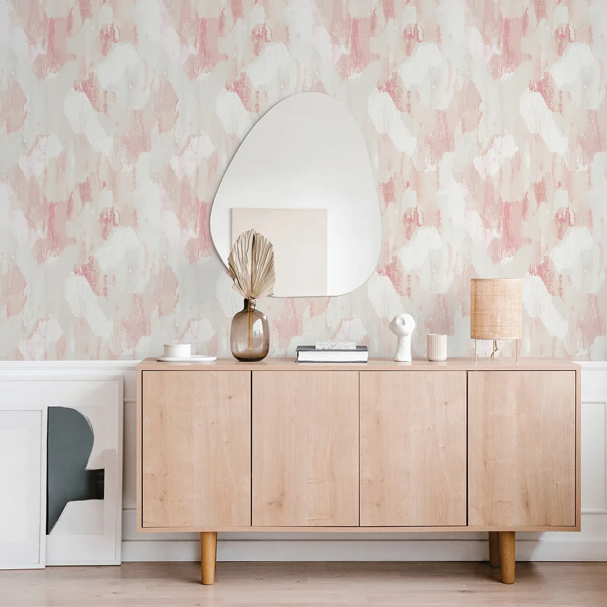 A-Street Prints Mahi Blush Abstract Wallpaper - SKU 2975-26259