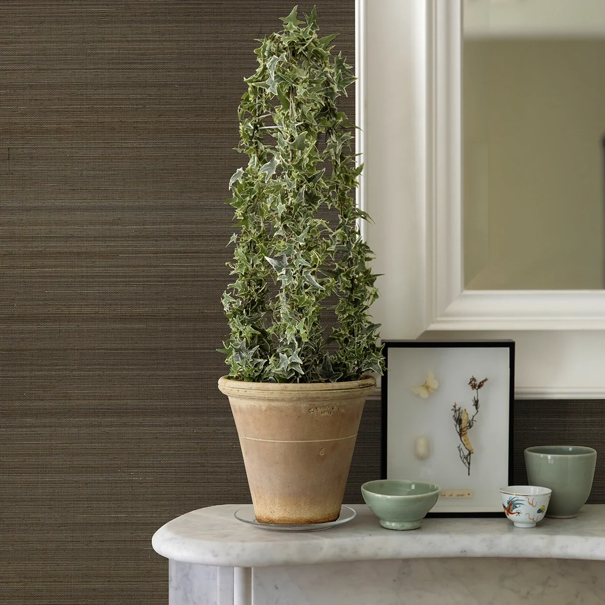 A-Street Prints Mai Dark Grey Abaca Grasscloth Wallpaper | Wallpaper Twins A-Street Prints Mai Dark Grey Abaca Grasscloth Wallpaper - SKU 2972-86103