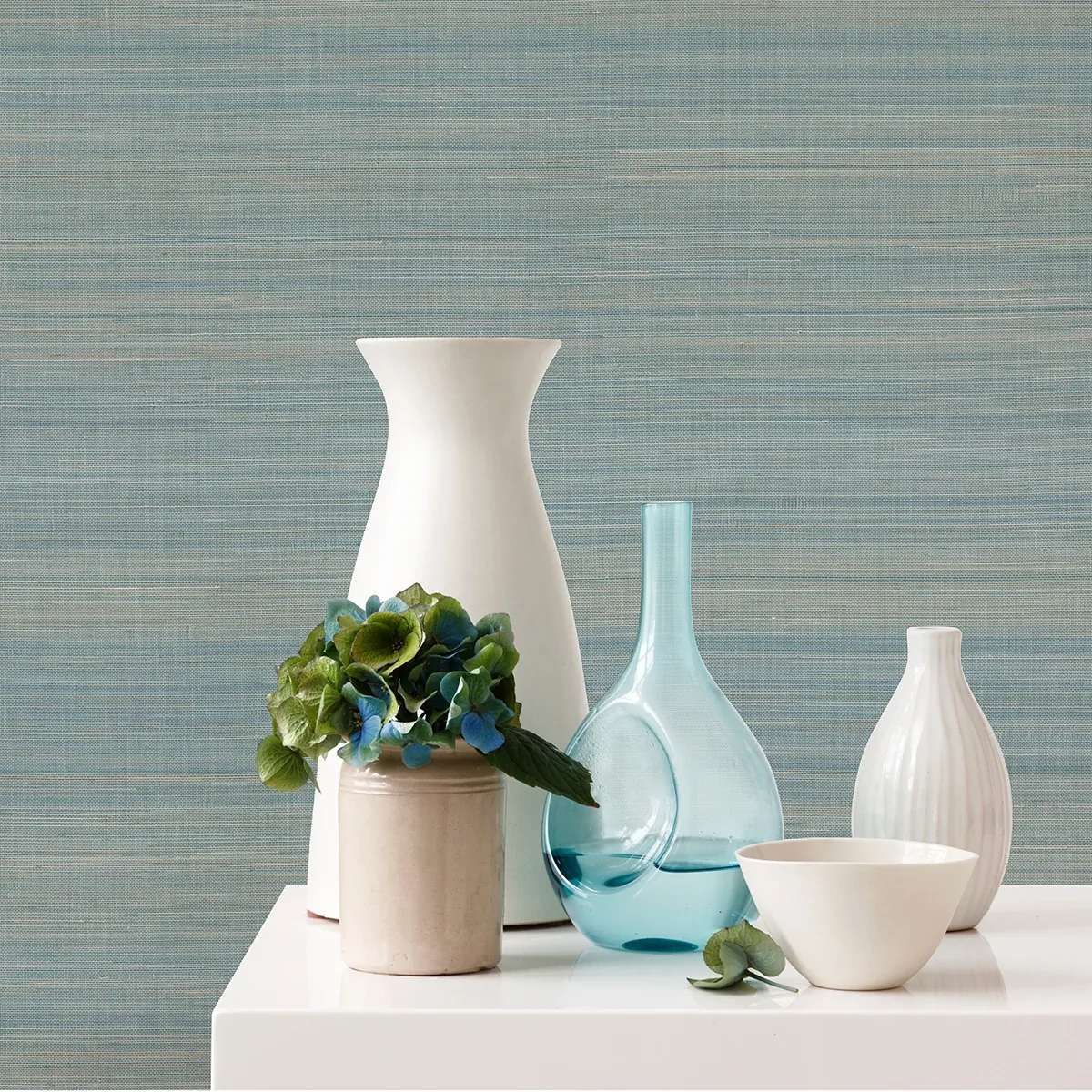 A-Street Prints Mai Turquoise Abaca Grasscloth Wallpaper | Wallpaper Twins A-Street Prints Mai Turquoise Abaca Grasscloth Wallpaper - SKU 2972-86101