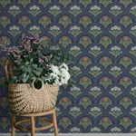A-Street Prints Maj Navy Floral Damask Wallpaper | Wallpaper Twins A-Street Prints Maj Navy Floral Damask Wallpaper - SKU 4201-48018