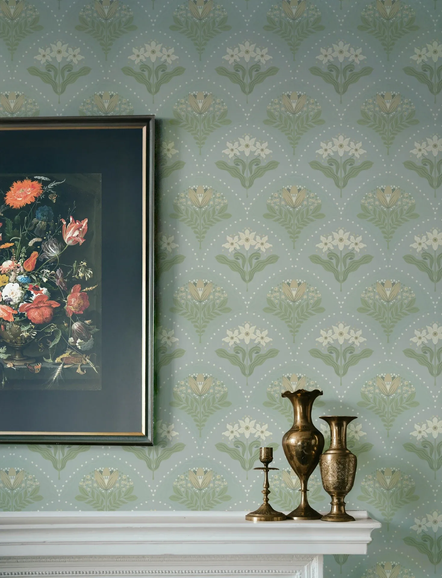 A-Street Prints Maj Sky Blue Floral Damask Wallpaper - SKU 4201-48016