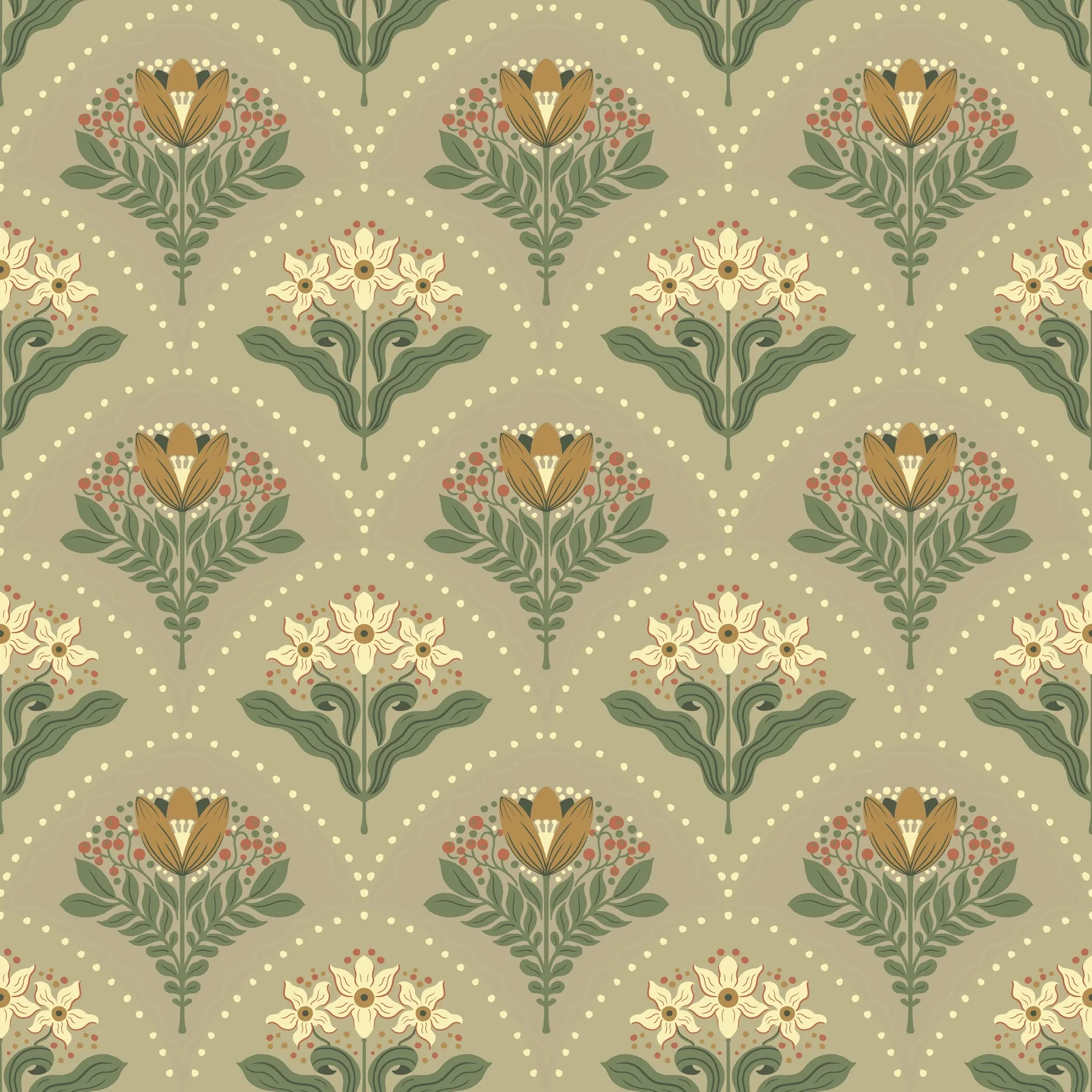 A-Street Prints Maj Taupe Floral Damask Wallpaper - SKU 4201-48017