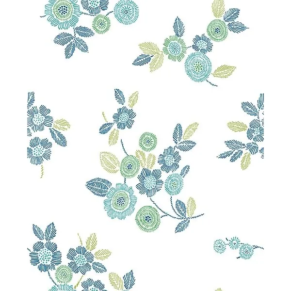 A-Street Prints Malaga Green Floral Wallpaper - SKU 2744-24127