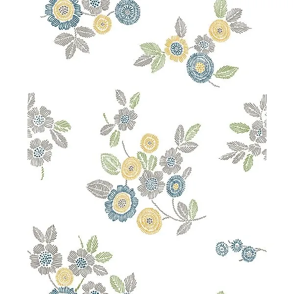 2744-24126 | Malaga Grey Floral Wallpaper