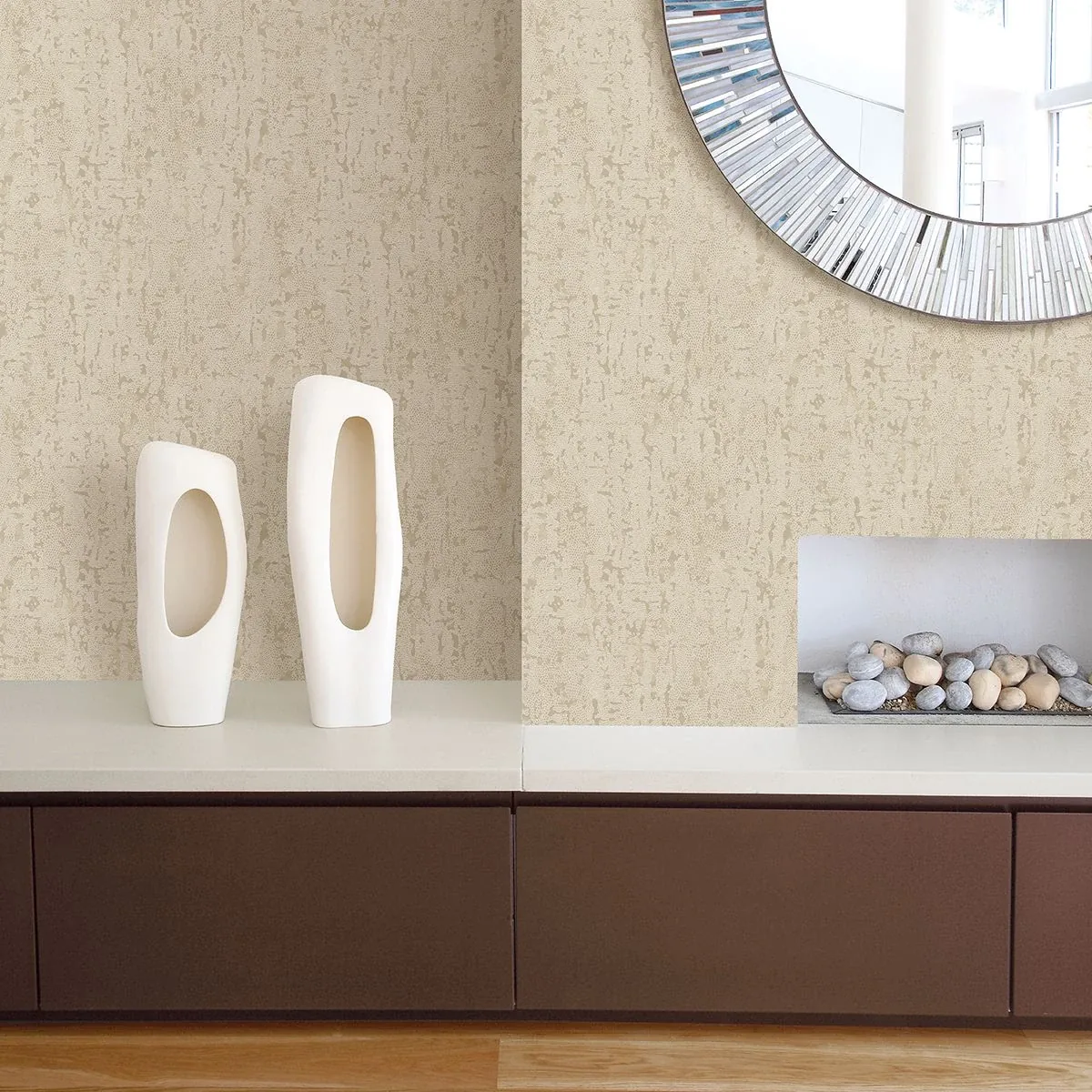 A-Street Prints Malawi Beige Leather Texture Wallpaper - SKU 2949-60207