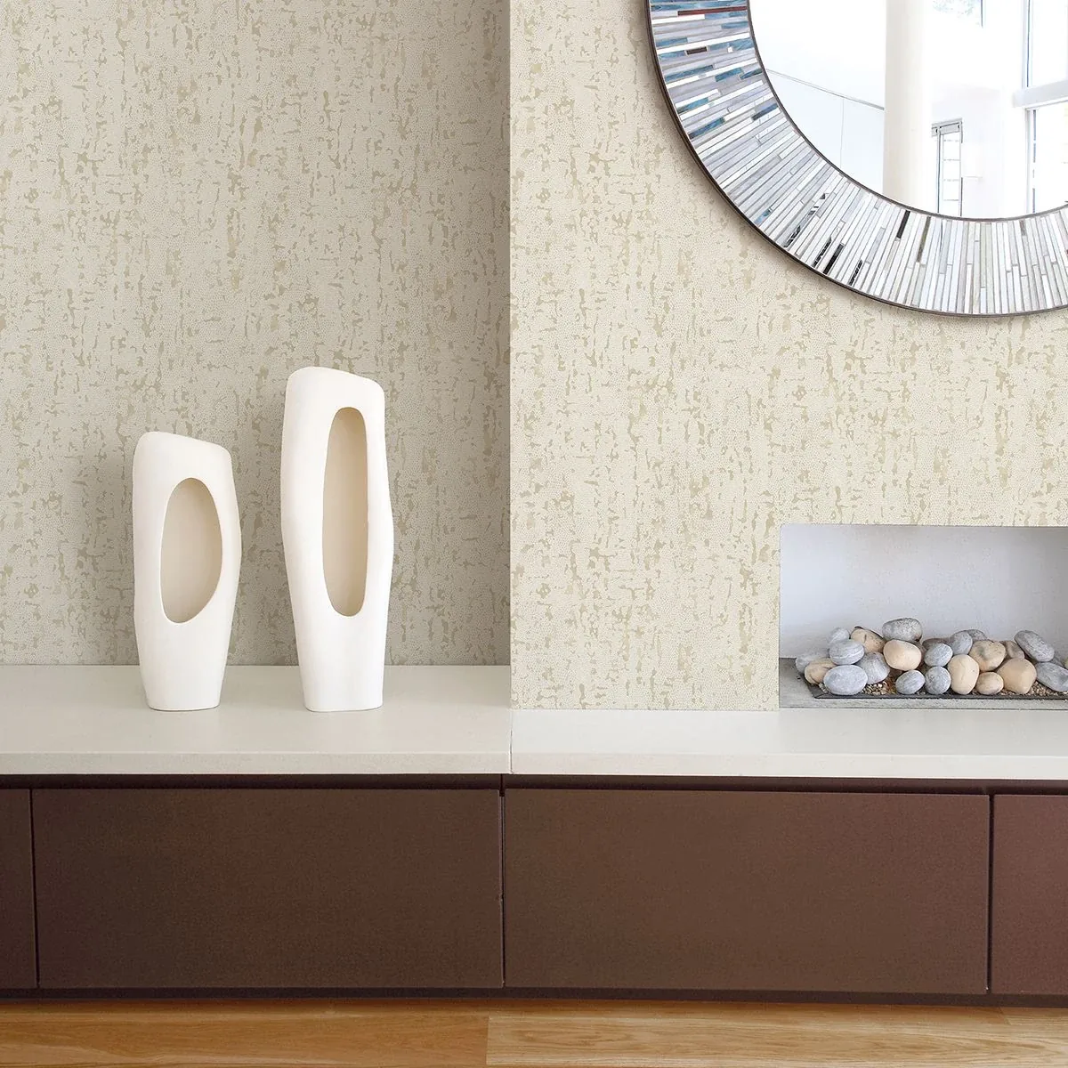 A-Street Prints Malawi Cream Leather Texture Wallpaper - SKU 2949-60205