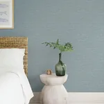 A-Street Prints Malin Denim Faux Grasscloth Wallpaper - SKU 4172-27527